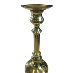 Vintage Hosley Solid Brass Candle Holder 12" Tall Lacquered Finish Made in India